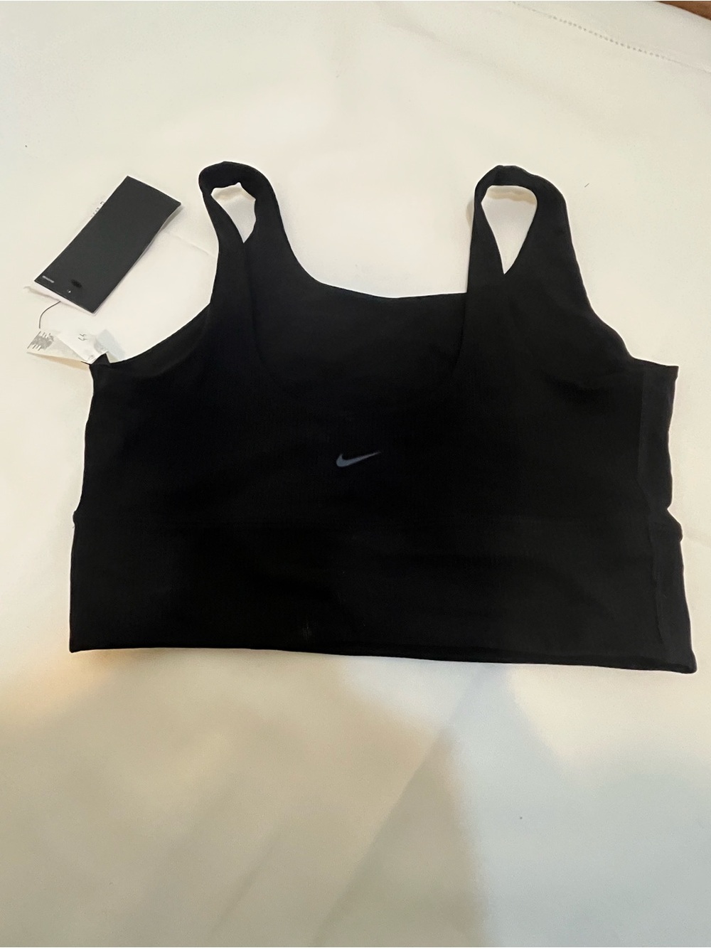 NEW Nike Zenvy Rib Dri-FIT Longline Sports Bra in Black Size Large - Picture 4 of 5